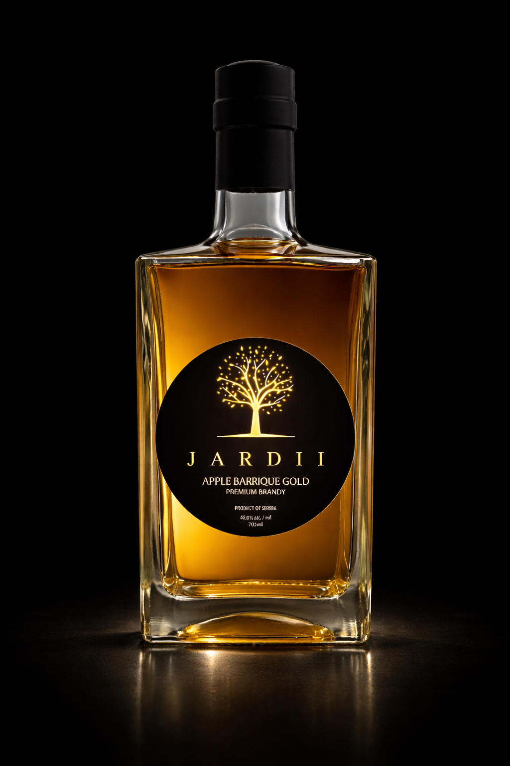 Jardii Apple Barrique Gold premium oak-aged apple brandy bottle
